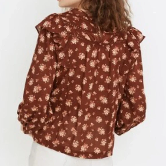 Madewell Ruffle top Homestead Bouquet size M - Picture 6 of 14
